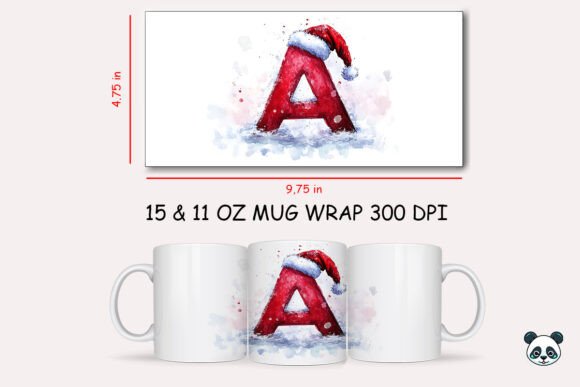 Christmas Baby Letter A Mug Wrap 1: A Festive Graphic Design Asset for Crafts