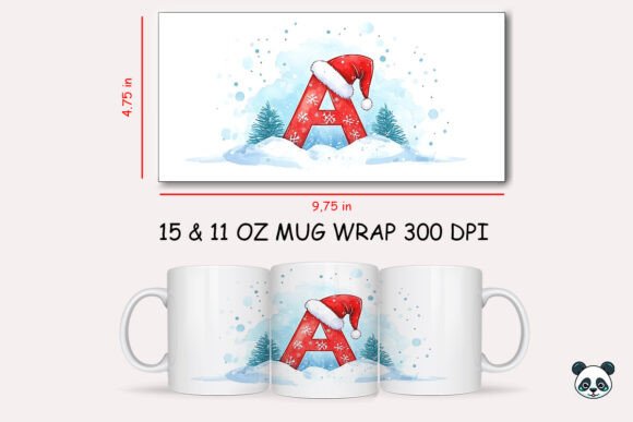 Christmas Baby Letter A Mug Wrap: A Graphics & Crafts Asset for Marketers