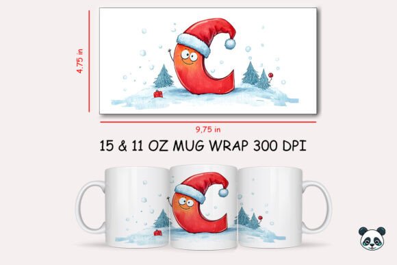 Christmas Baby Letter C Mug Wrap – A Festive Graphic for Crafts & Merch