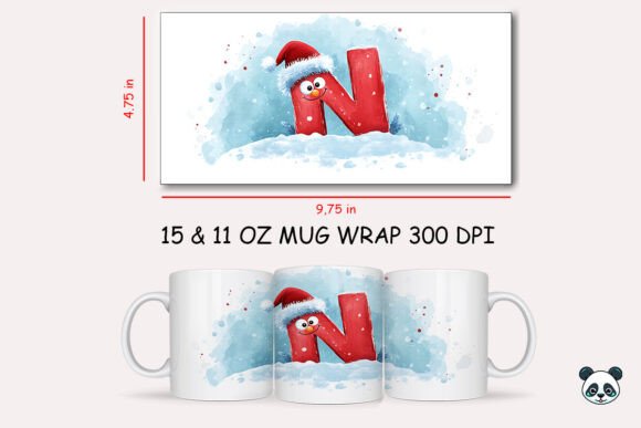 Christmas Baby Letter D Mug Wrap 16 Graphics and Crafts Review