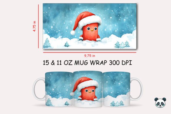 Christmas Baby Letter D Mug Wrap 8 Graphics and Crafts Review