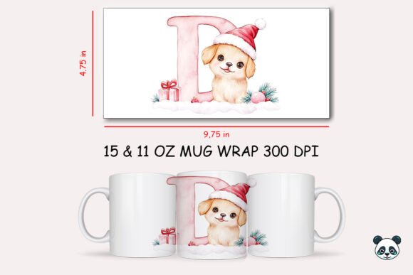 Christmas Baby Letter D with Dog Mug Wrap 1 Graphics and Crafts Review