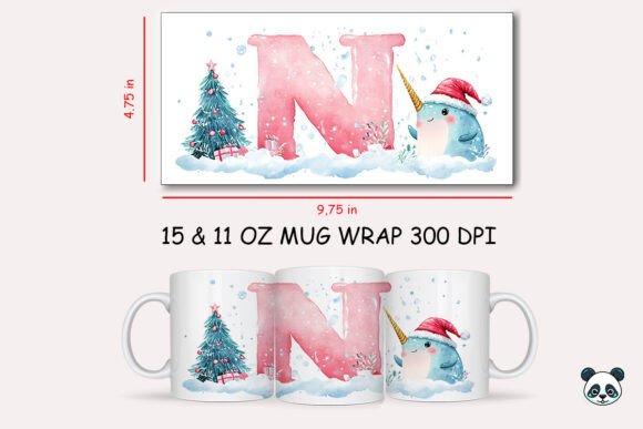 Christmas Baby Letter N with Narwhal Mug Wrap 1 Review for Crafters