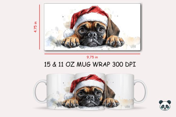 Christmas Boxer Mug Wrap Graphics for Local Business Branding