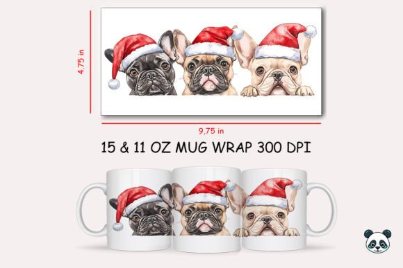 Christmas Bulldog Mug Wrap 1: A Festive Graphic Design Asset for Crafty Marketers