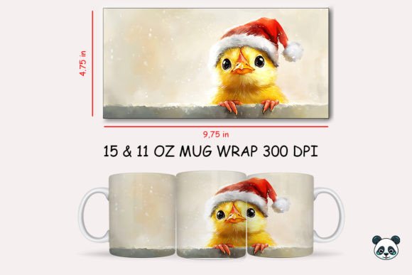 Christmas Chicken Mug Wrap: A Festive Graphic Design Asset for Content Creators