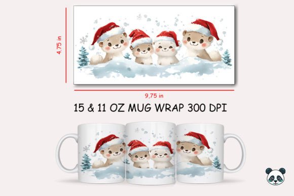 Christmas Ermine Mug Wrap: A Graphics Asset for Seasonal Crafts & Content