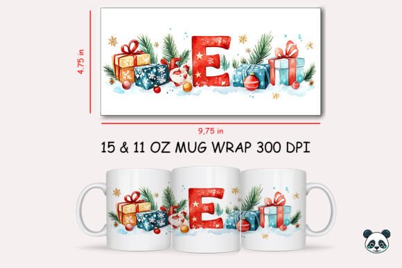 Christmas Letter E Mug Wrap Sublimation Review