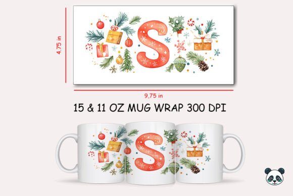 Christmas Letter S Mug Wrap Sublimation Graphics and Crafts Review