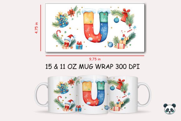 Christmas Letter U Mug Wrap Sublimation Graphics and Crafts Review