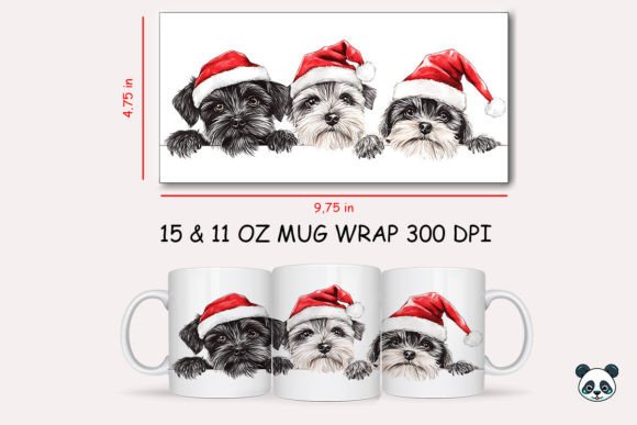 Christmas Miniature Schnauzer Mug Wrap 1: A Festive Graphic for Crafts and Merch