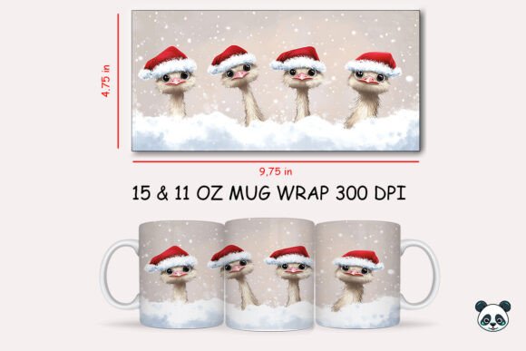 Christmas Ostrich Mug Wrap Graphics and Crafts Review