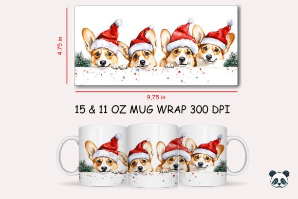 Christmas Pembroke Welsh Corgi Mug Wrap 1: A Festive Graphic Design Asset for Content Creators