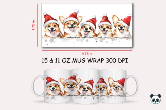 Christmas Pembroke Welsh Corgi Mug Wrap 2 Graphics and Crafts