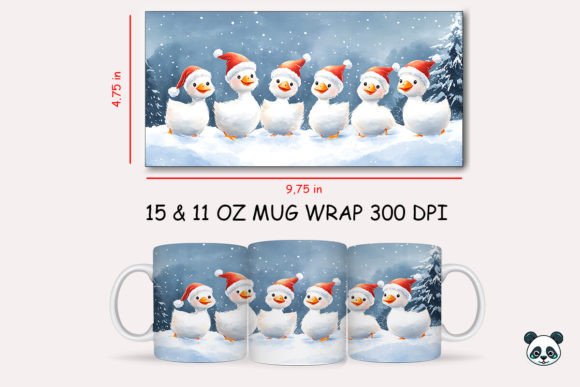 Christmas Snow Goose Mug Wrap: A Festive Graphic Design Asset for Crafts and Local Businesses
