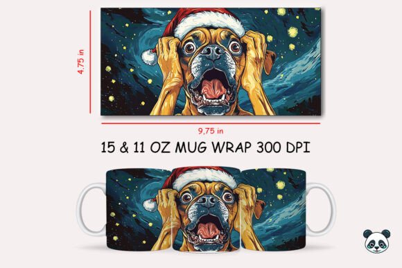 Funny Christmas Boxer Scream Mug Wrap Graphics and Crafts Review