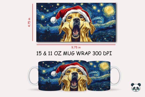 Funny Christmas Golden Retriever Scream Mug Wrap Graphics and Crafts