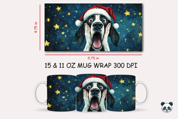 Funny Christmas Great Dane Scream Mug Wrap 2 Graphics and Crafts