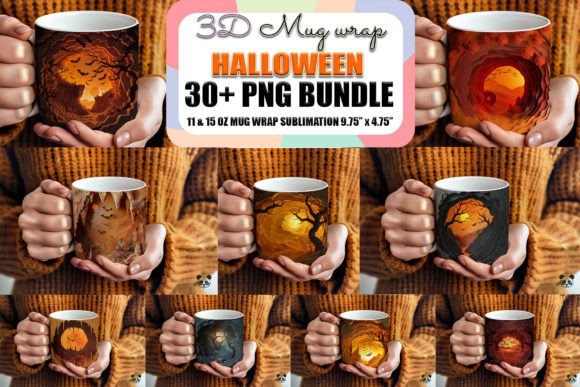 Halloween Landscape 3D Mug Wrap Bundle: Graphics and Crafts Review