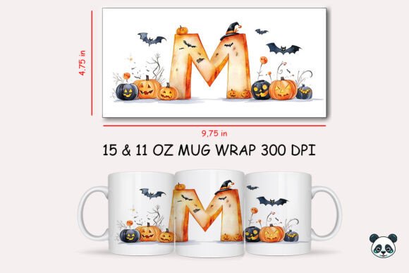 Halloween Letter M Mug Wrap Sublimation Review
