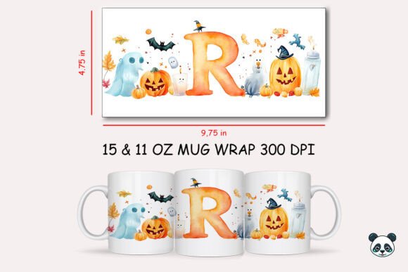 Halloween Letter R Mug Wrap Sublimation 2: A Festive Graphic for Crafters