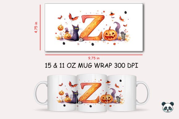 Halloween Letter Z Mug Wrap Sublimation 3 Graphics and Crafts