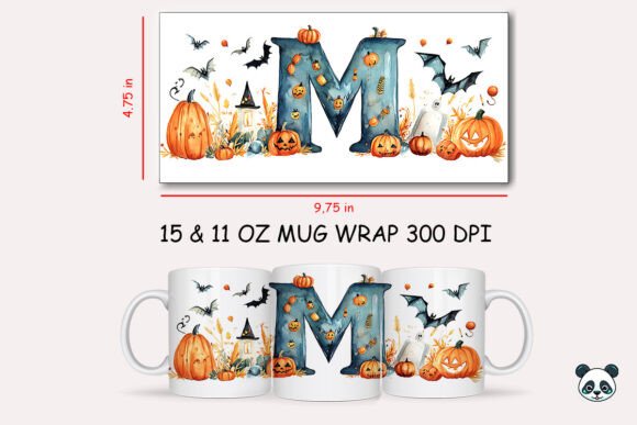 Halloween Mug Wrap Design for Crafty Branding and Seasonal Graphics