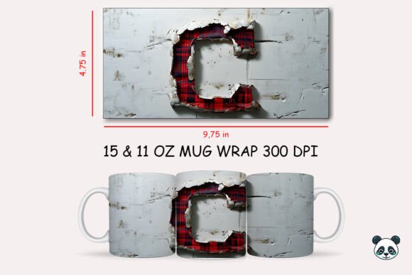 Red Plaid 3D Letter C Mug Wrap Graphics and Crafts Review