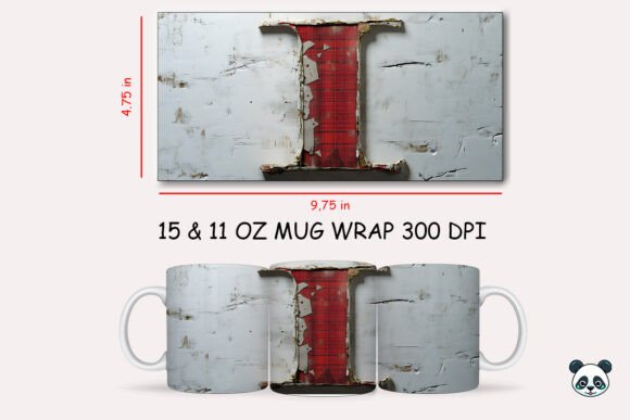 Red Plaid 3D Letter I Mug Wrap Graphics and Crafts Review