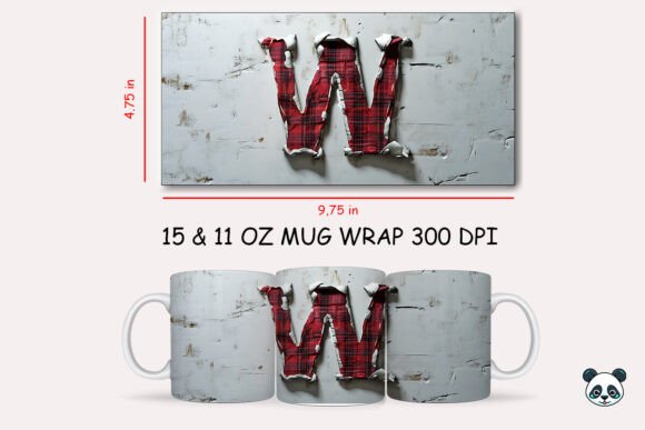Red Plaid 3D Letter W Mug Wrap: A Practical Review for Graphics and Crafts Sellers
