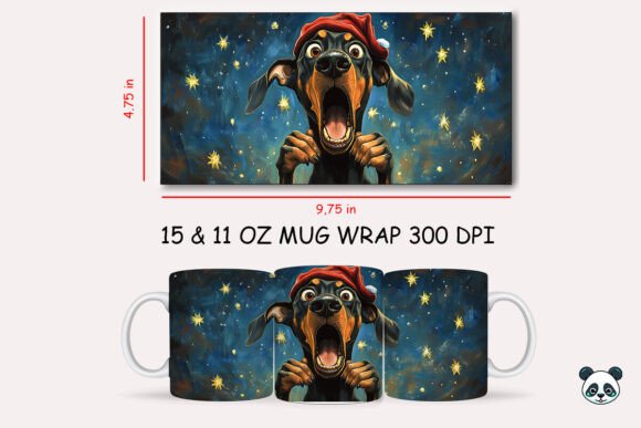 Reviewing Funny Christmas Doberman Pinscher Scream Mug Wrap 2