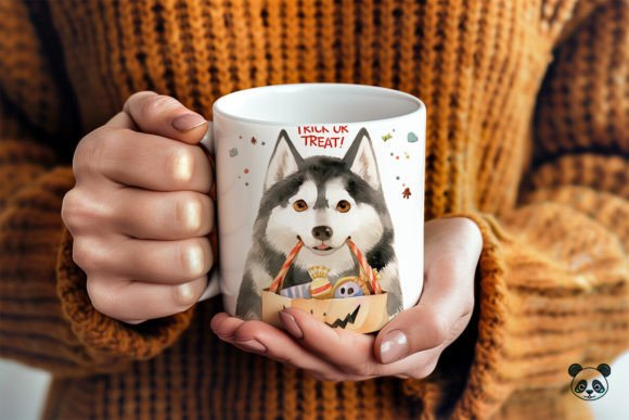 Siberian Husky Trick or Treat 3D Mug Wrap